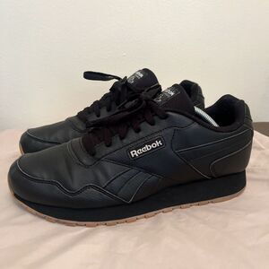 REEBOK Men’s Glide Low Leather Sneaker, Black- Size 11
